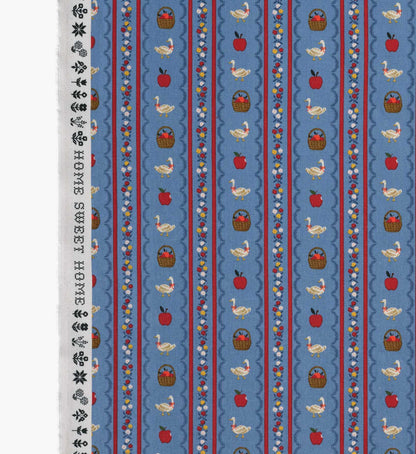 Farmhouse Stripe Canvas Fabric - Blue