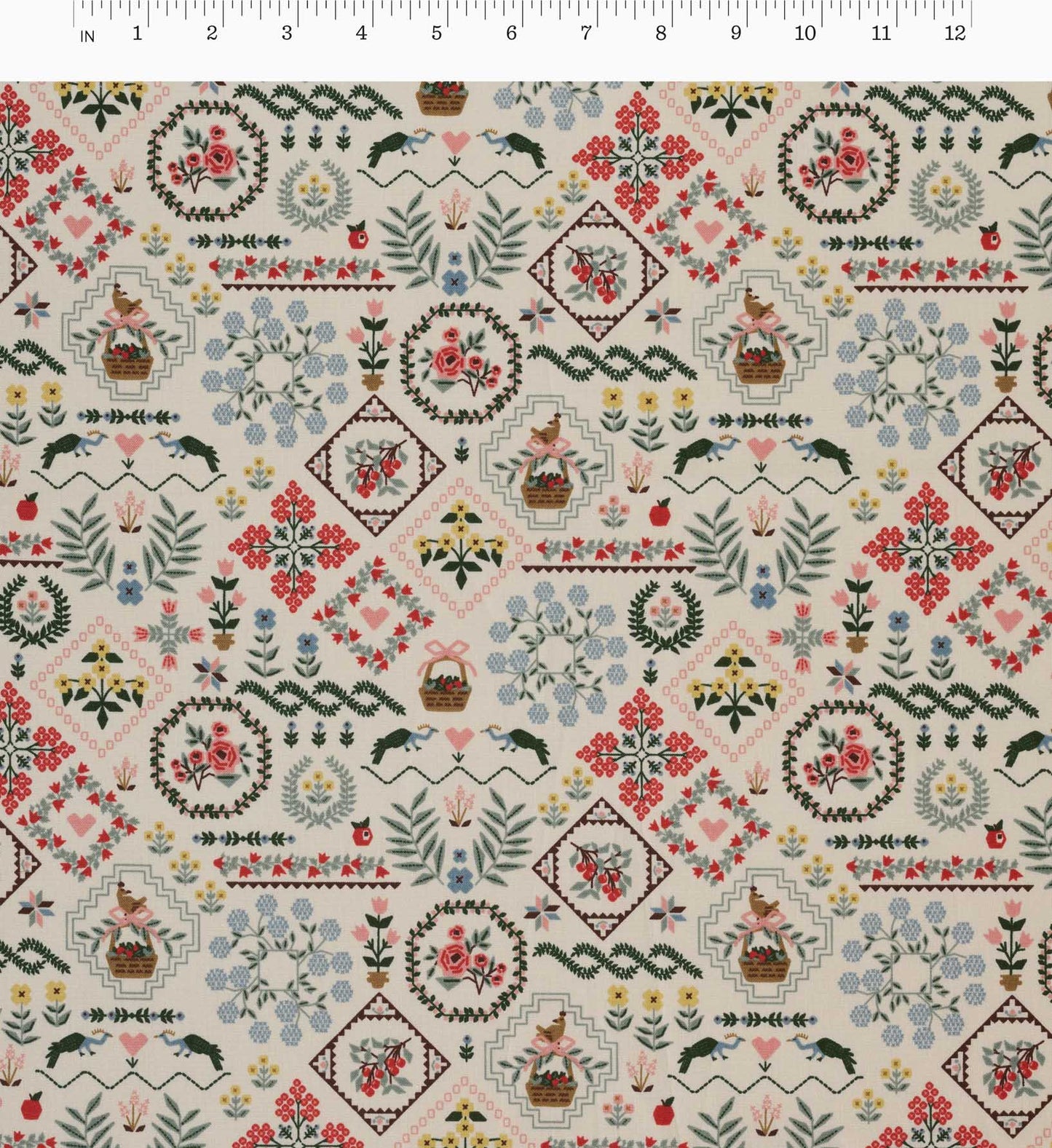 Heritage Sampler Cotton Fabric - Linen