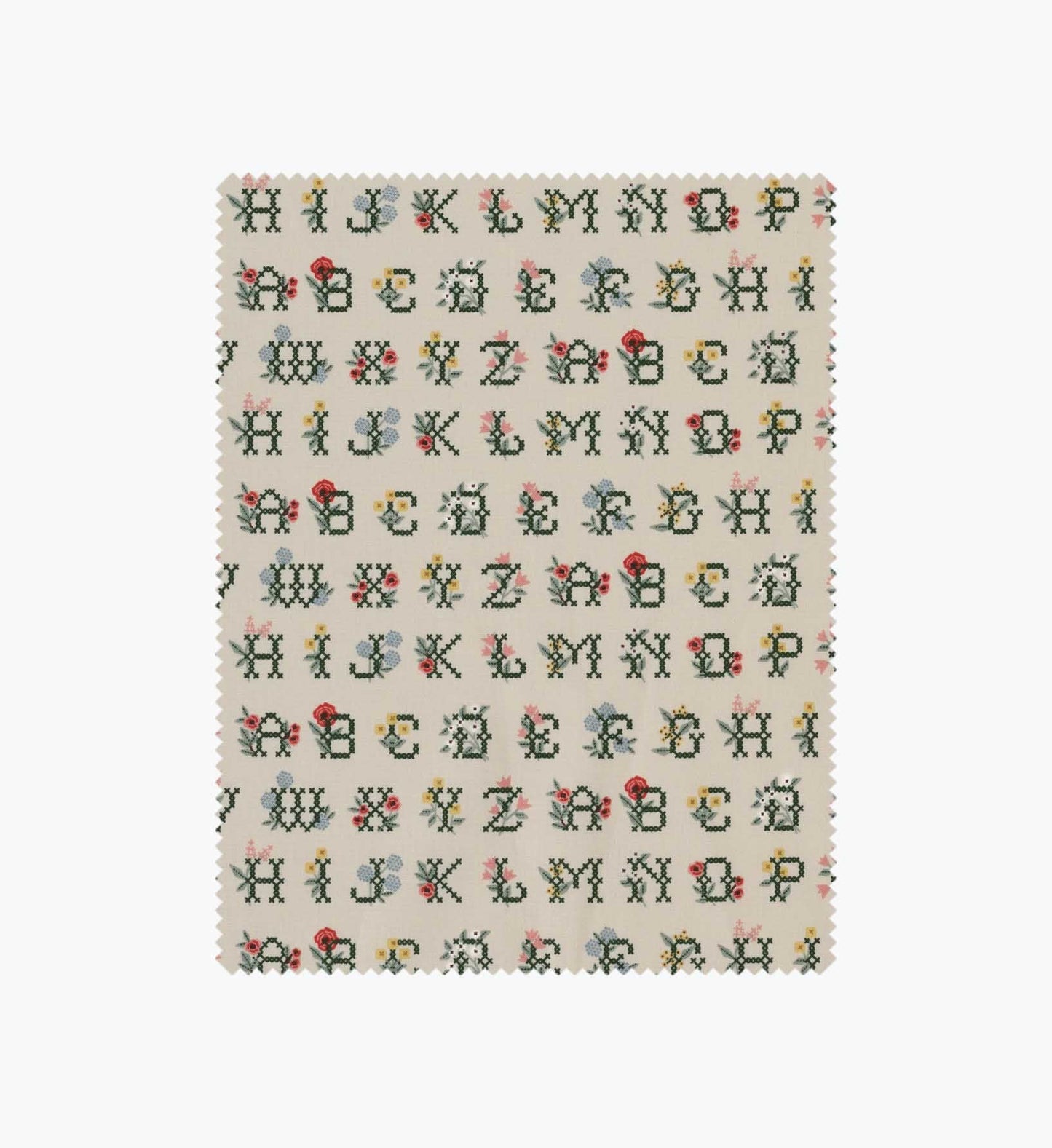 Cross Stitch Letters Cotton Fabric - Linen - Embroidered Wall Cross
