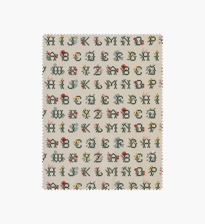Cross Stitch Letters Cotton Fabric - Linen - Embroidered Wall Cross