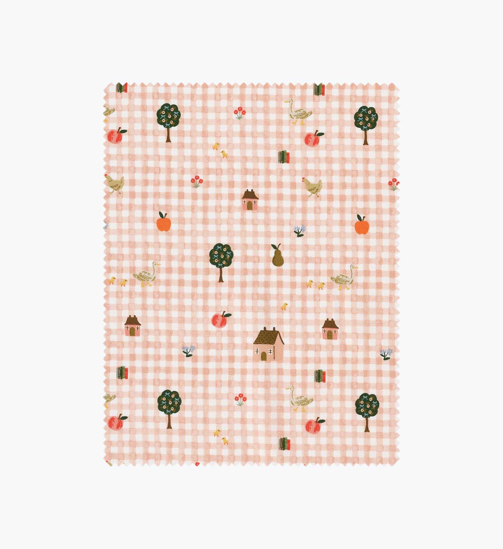 Farmhouse Gingham Cotton Fabric - Pink - Premium Design Accessory