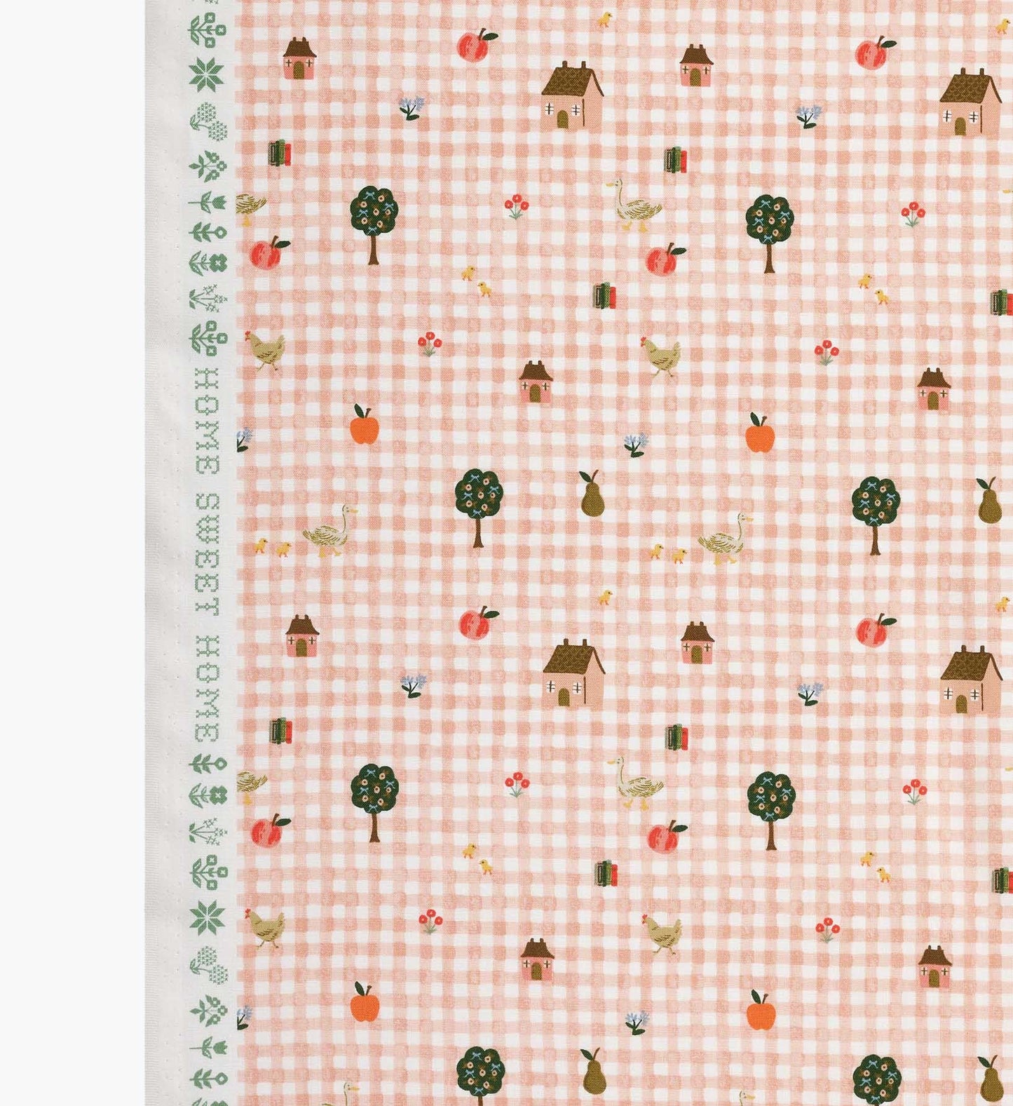 Farmhouse Gingham Cotton Fabric - Pink