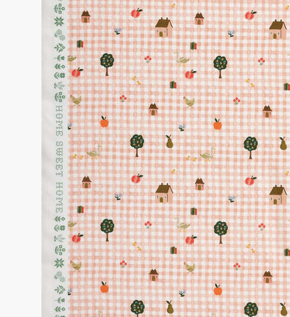 Farmhouse Gingham Cotton Fabric - Pink