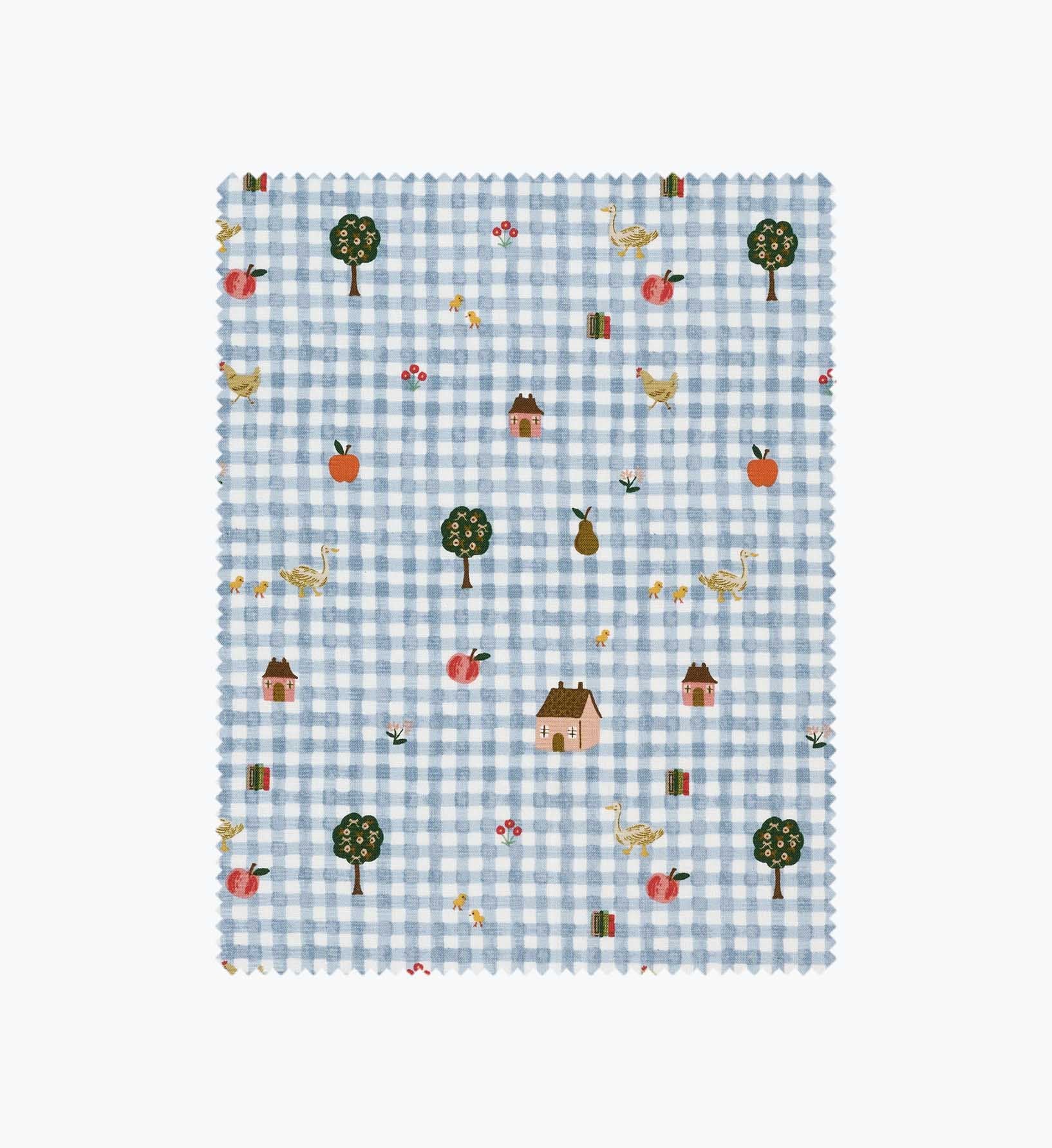 Farmhouse Gingham Cotton Fabric - Blue - Premium Design Accessory