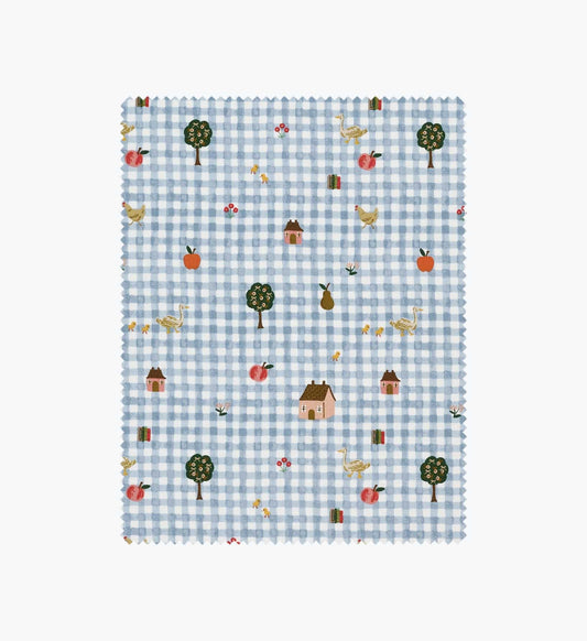 Farmhouse Gingham Cotton Fabric - Blue - Premium Design Accessory