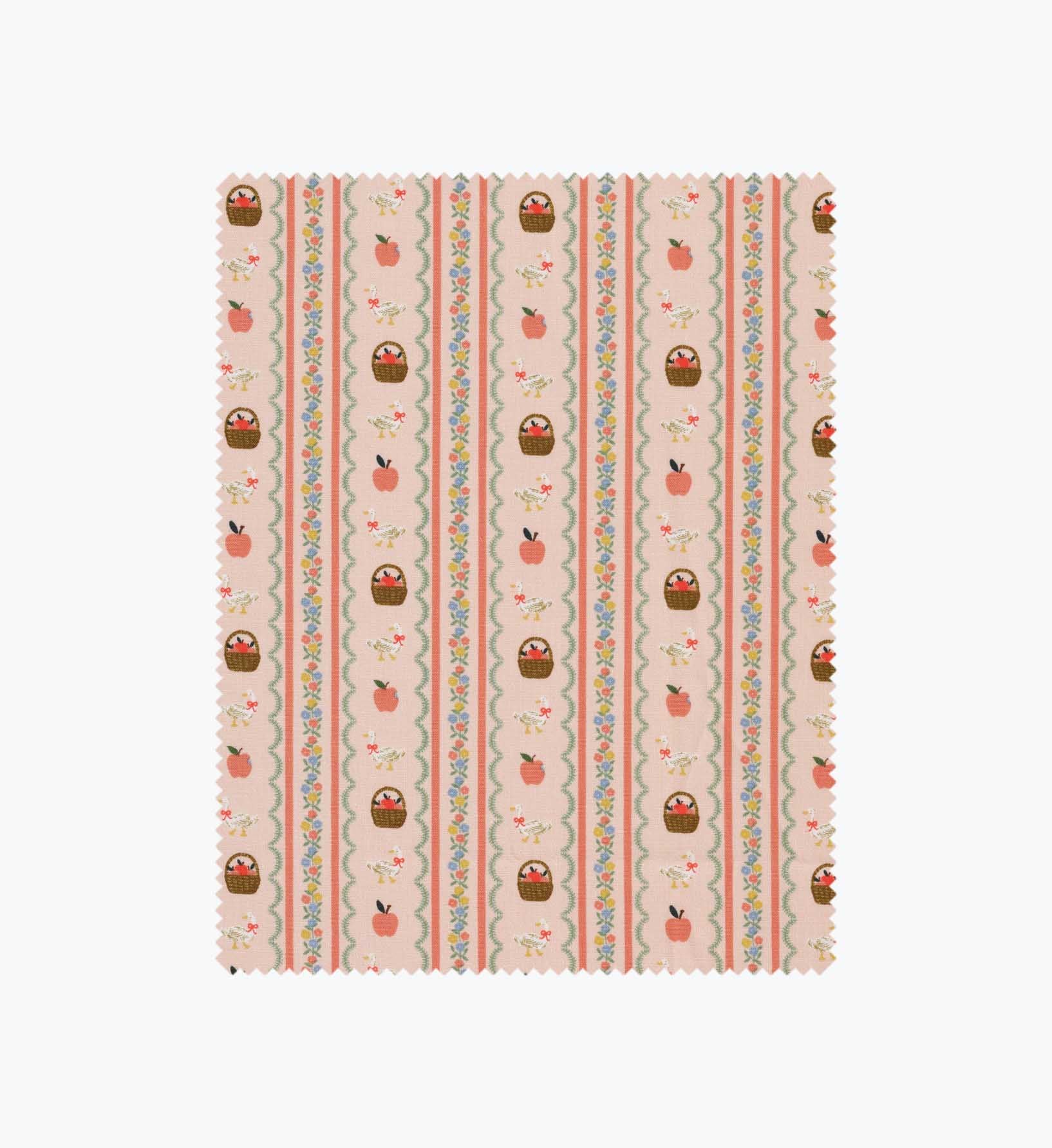 Farmhouse Stripe Cotton Fabric - Pink - Premium Design Accessory