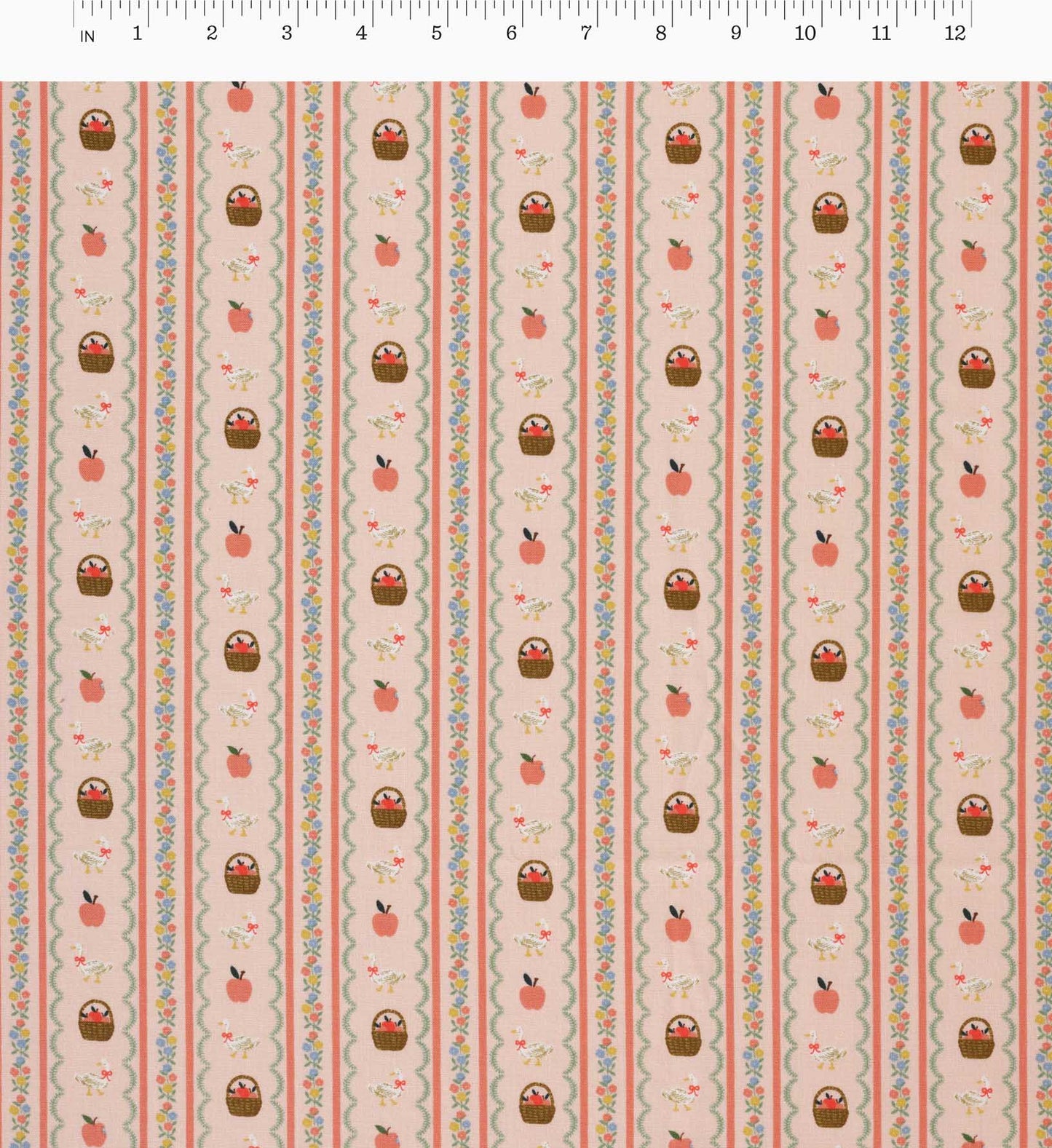 Farmhouse Stripe Cotton Fabric - Pink