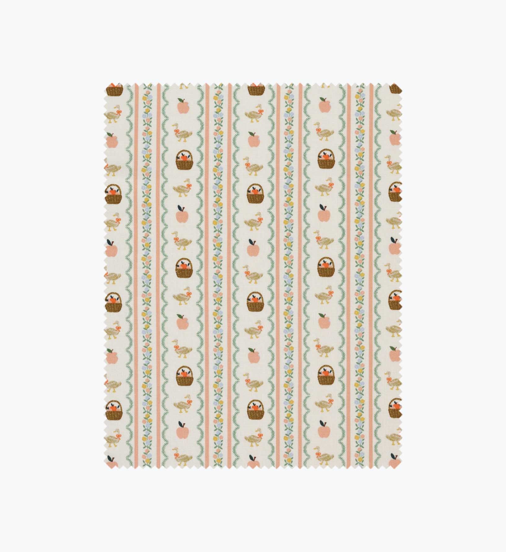 Farmhouse Stripe Cotton Fabric - Cream - Premium Design Accessory