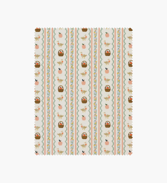 Farmhouse Stripe Cotton Fabric - Cream - Premium Design Accessory