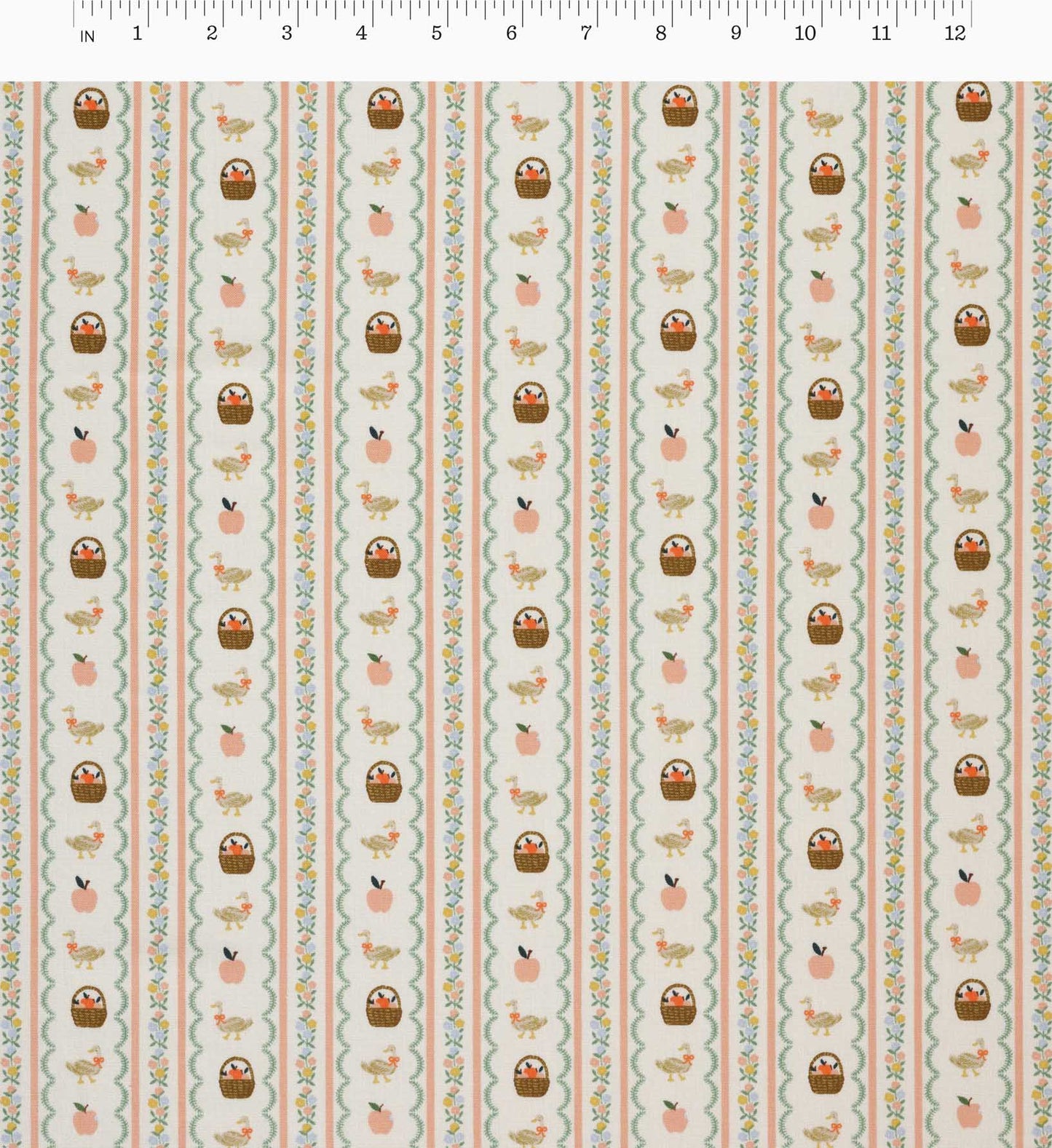 Farmhouse Stripe Cotton Fabric - Cream