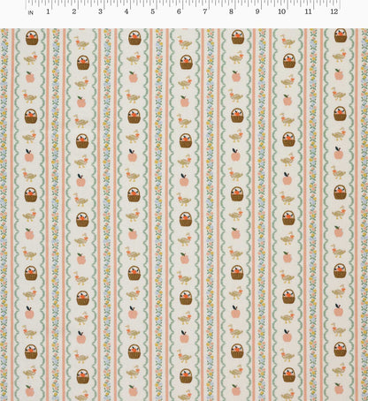 Farmhouse Stripe Cotton Fabric - Cream