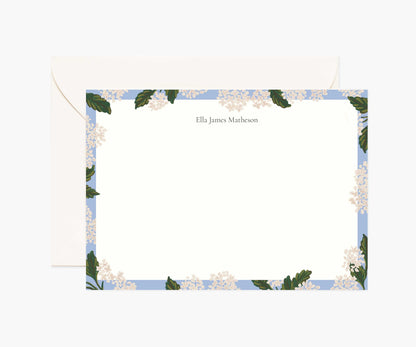 Floral Personalized Stationery  - Hydrangea - Premium Design Accessory