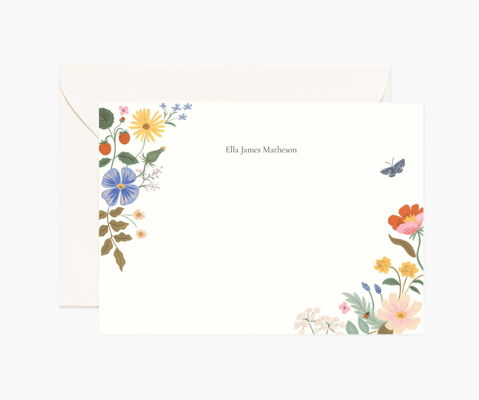 Floral Personalized Stationery  - Strawberry Fields - Premium Design Accessory