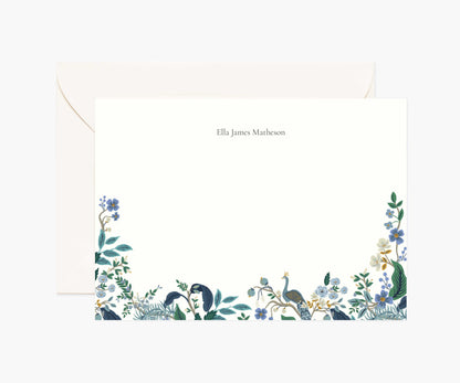 Floral Personalized Stationery  - Peacock - Premium Design Accessory
