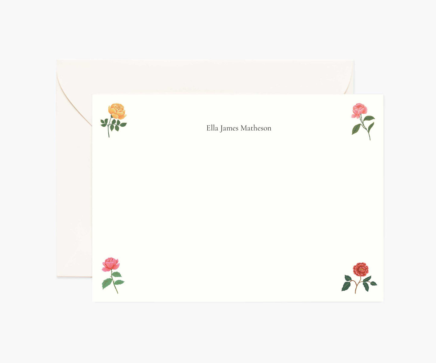 Floral Personalized Stationery  - Garden Roses - Premium Design Accessory