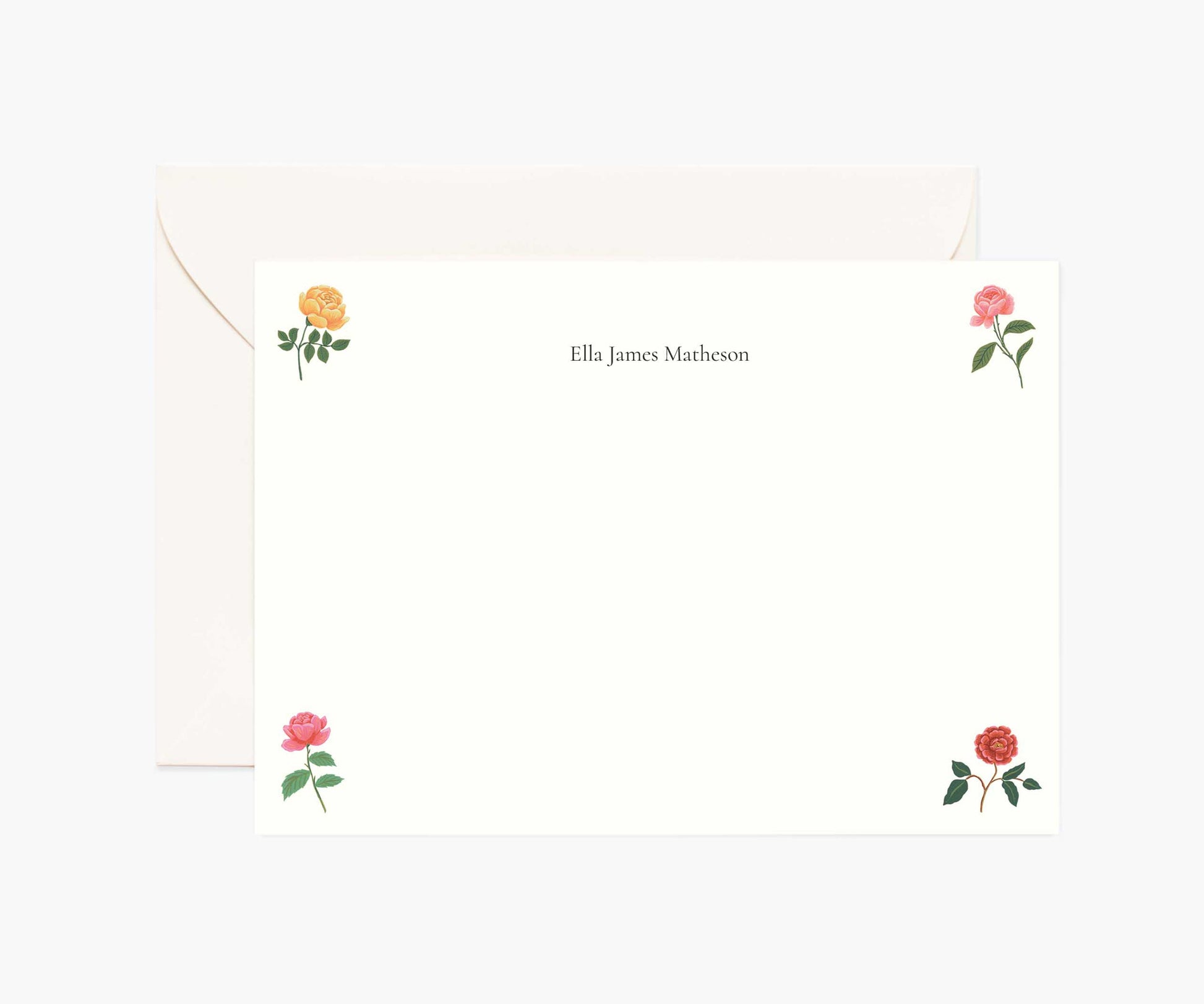Floral Personalized Stationery  - Garden Roses - Premium Design Accessory