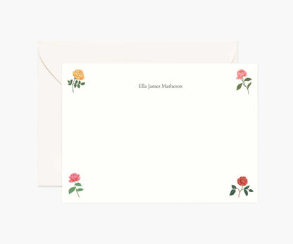 Floral Personalized Stationery  - Garden Roses - Premium Design Accessory