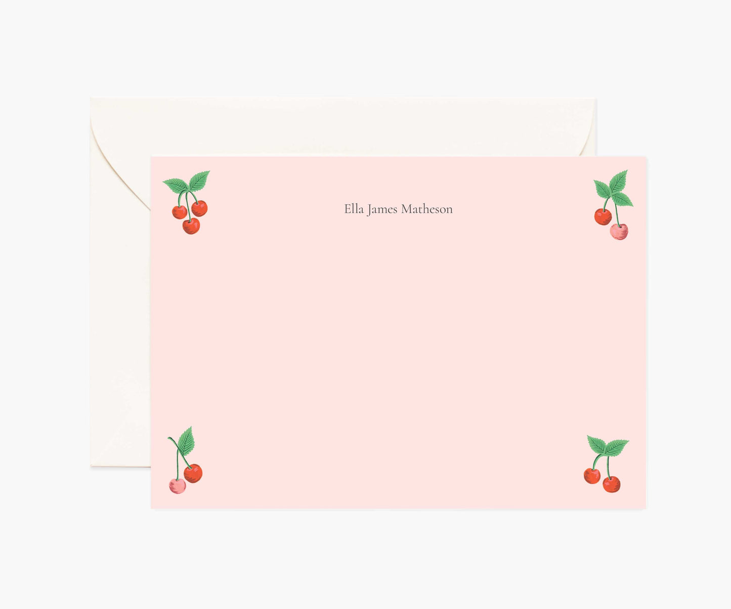 Everyday Personalized Stationery  - Cherries - Premium Design Accessory