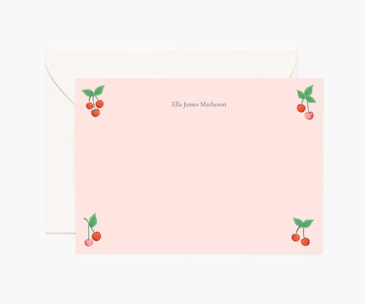 Everyday Personalized Stationery  - Cherries - Premium Design Accessory