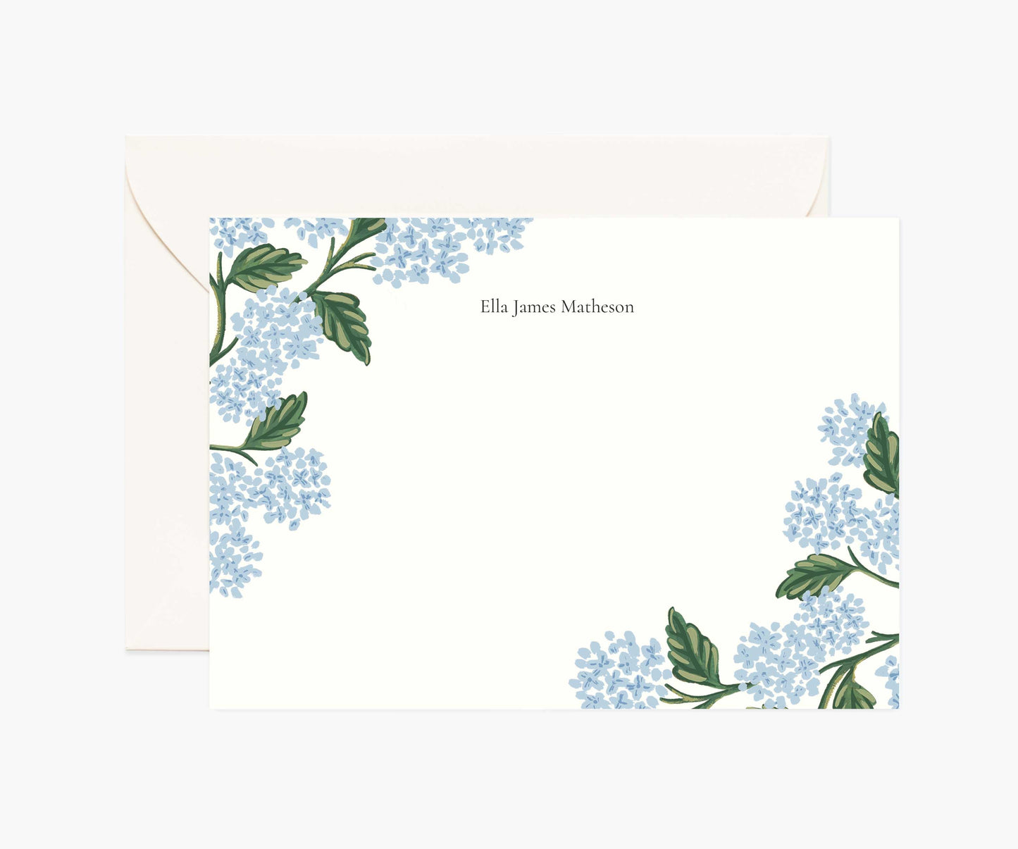 Floral Personalized Stationery  - Hydrangea Blue - Premium Design Accessory