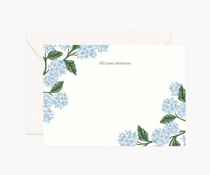 Floral Personalized Stationery  - Hydrangea Blue - Premium Design Accessory