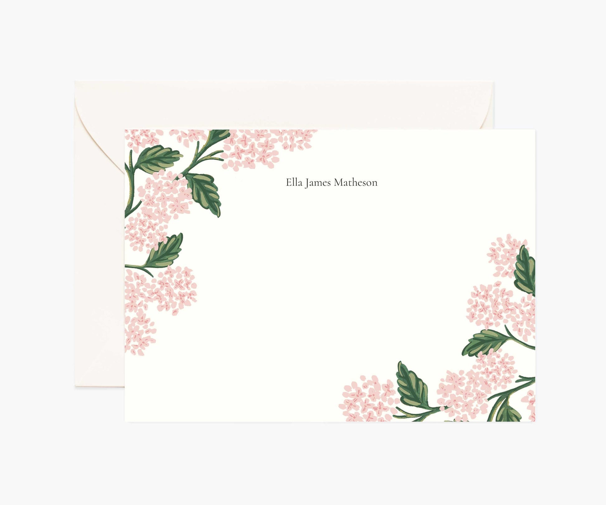 Floral Personalized Stationery  - Hydrangea Blush - Premium Design Accessory