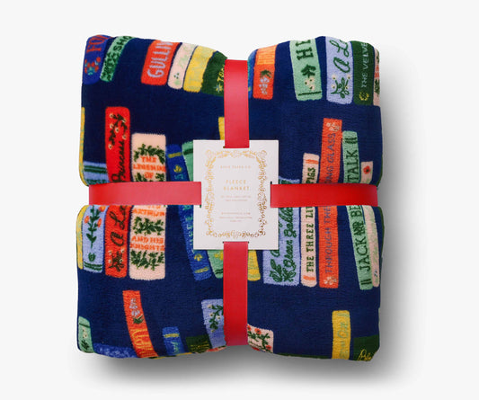 Fleece Blanket - Bookshelf - Woven Cotton Blanket