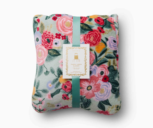 Travel Fleece Blanket - Garden Party - Woven Cotton Blanket