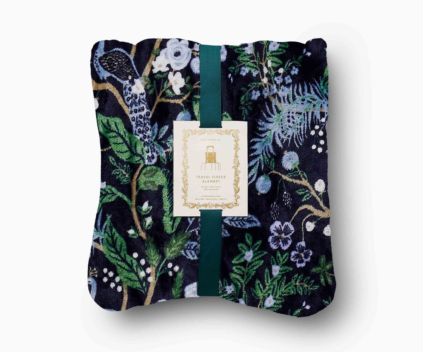 Travel Fleece Blanket - Peacock - Woven Cotton Blanket
