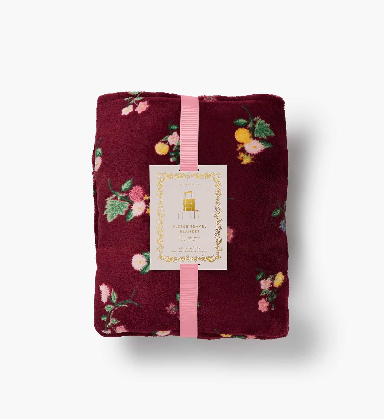 Travel Fleece Blanket - Ditsy Dahlia - Woven Cotton Blanket