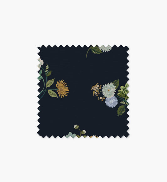 Furniture Fabric Sample - Ditsy Dahlia Navy - Premium Design Accessory