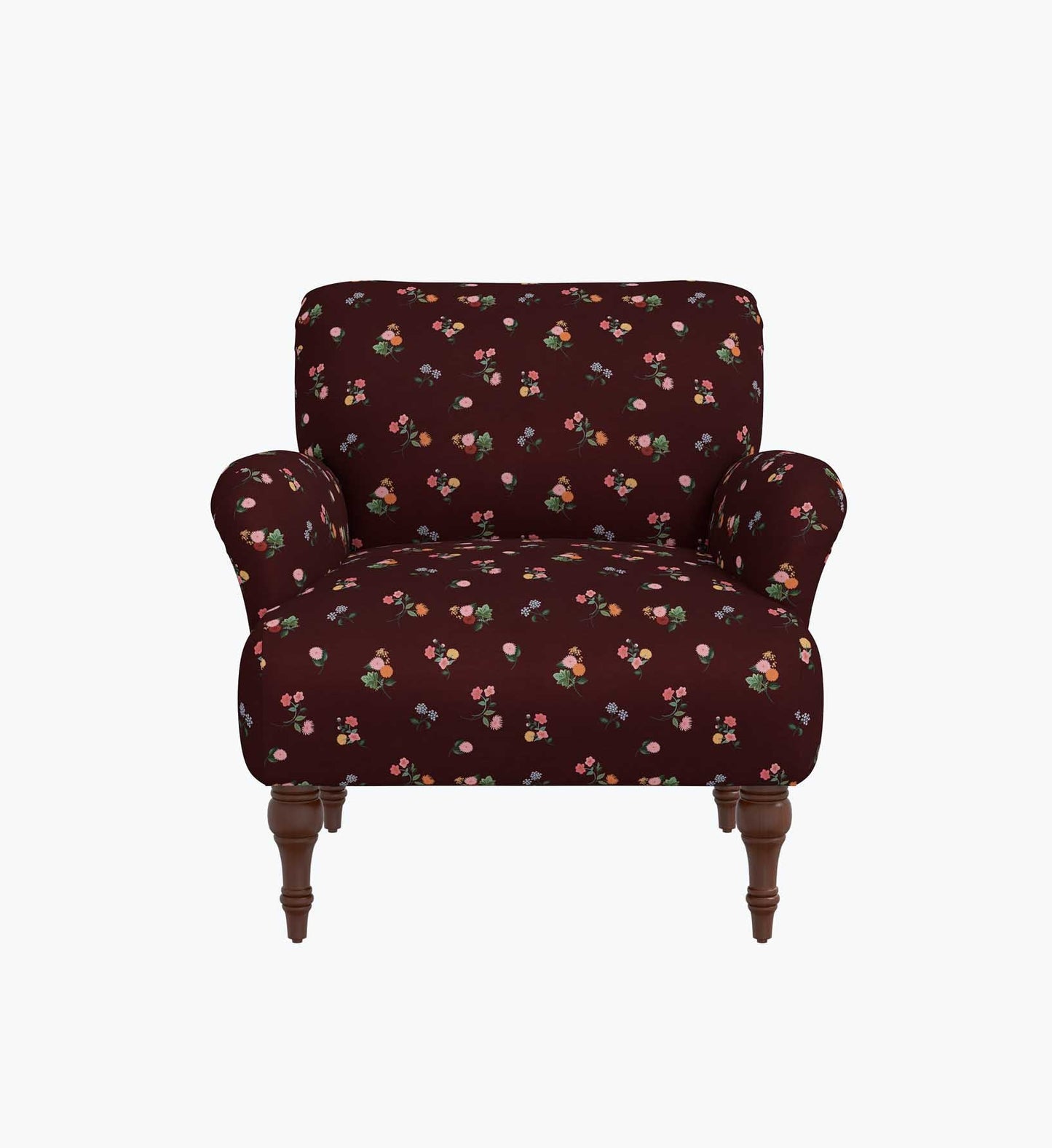 Bristol Armchair - Ditsy Dahlia Burgundy