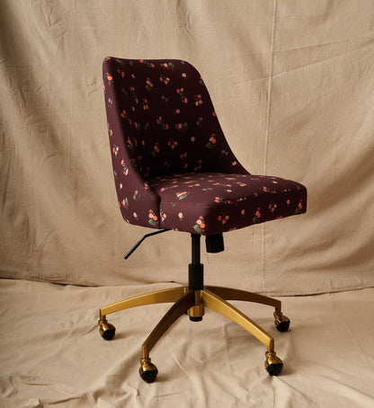 Oxford Desk Chair - Ditsy Dahlia Burgundy
