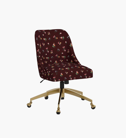 Oxford Desk Chair - Ditsy Dahlia Burgundy - Premium Design Accessory