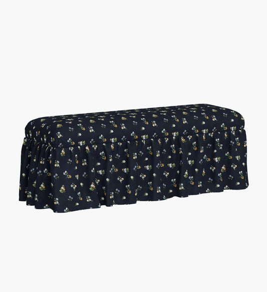 Surrey Dining Bench - Ditsy Dahlia Navy - Premium Design Accessory