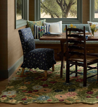 Louise Slipcover Dining Chair - Ditsy Dahlia Navy