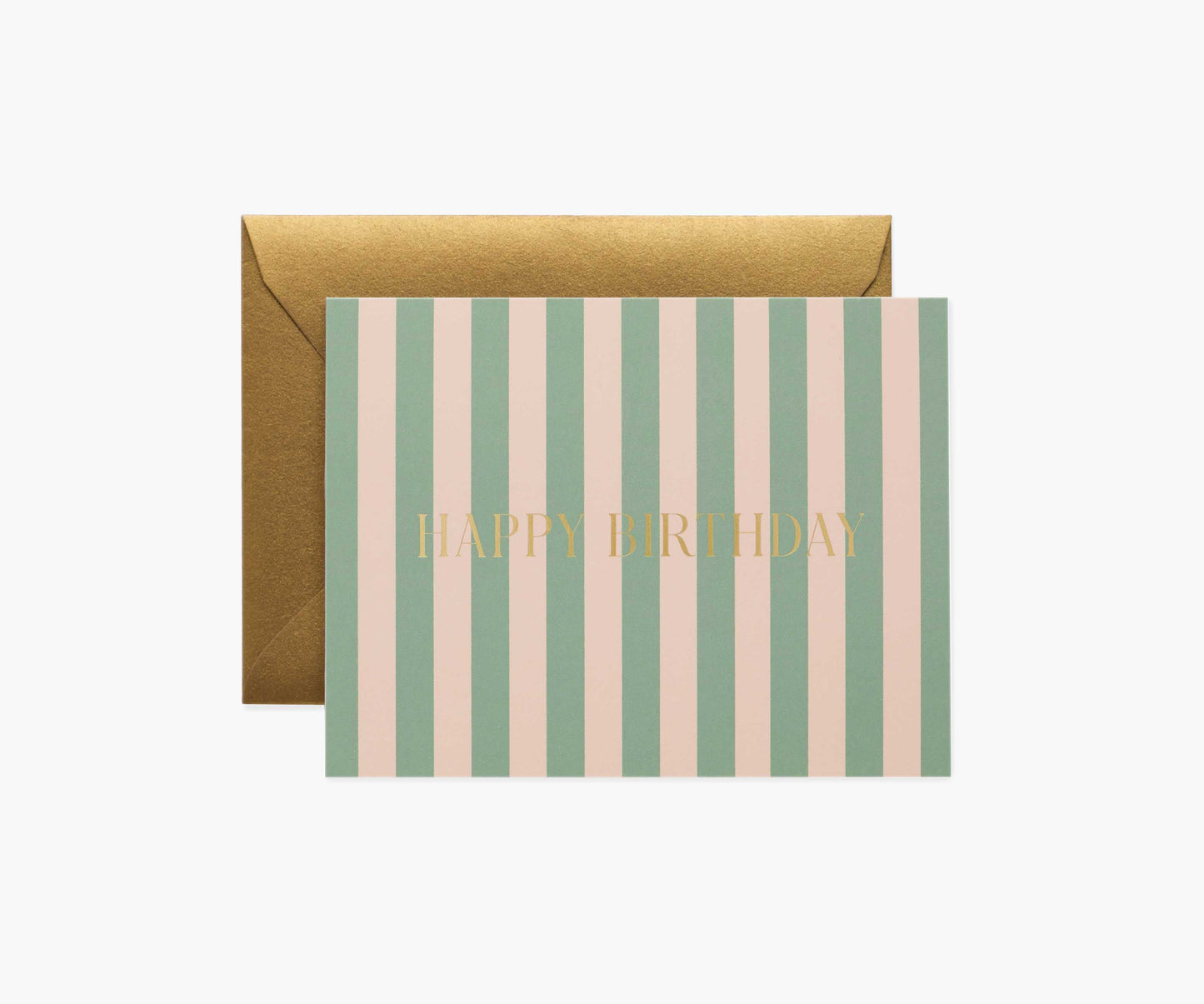 Cabana Stripe Birthday Card - Single Card - Greeting Card with Envelope