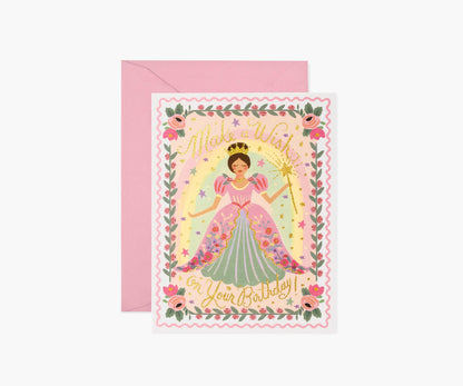 Princess Birthday Card - Single Card - Greeting Card with Envelope