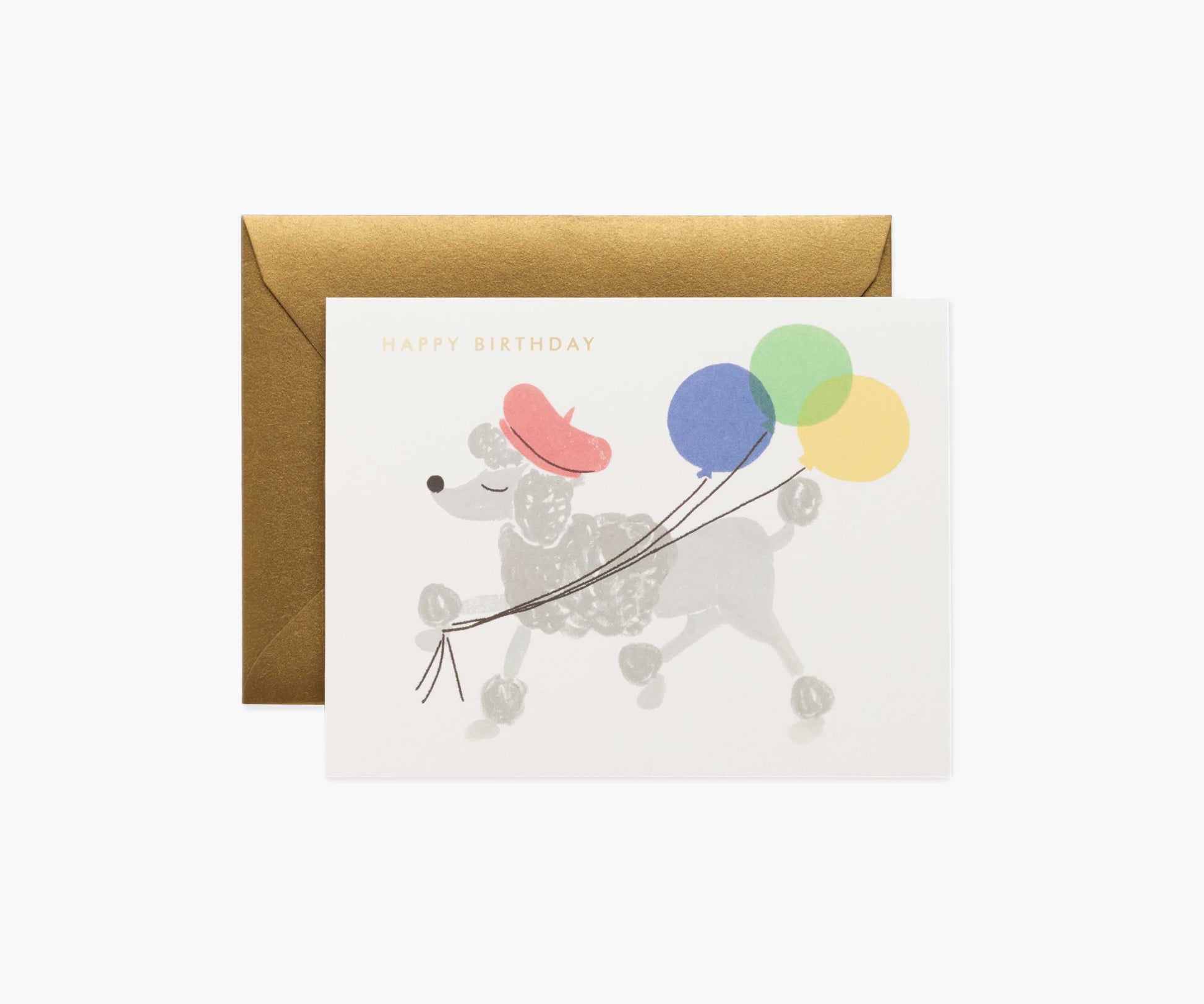 French Poodle Birthday Card - Single Card - Greeting Card with Envelope