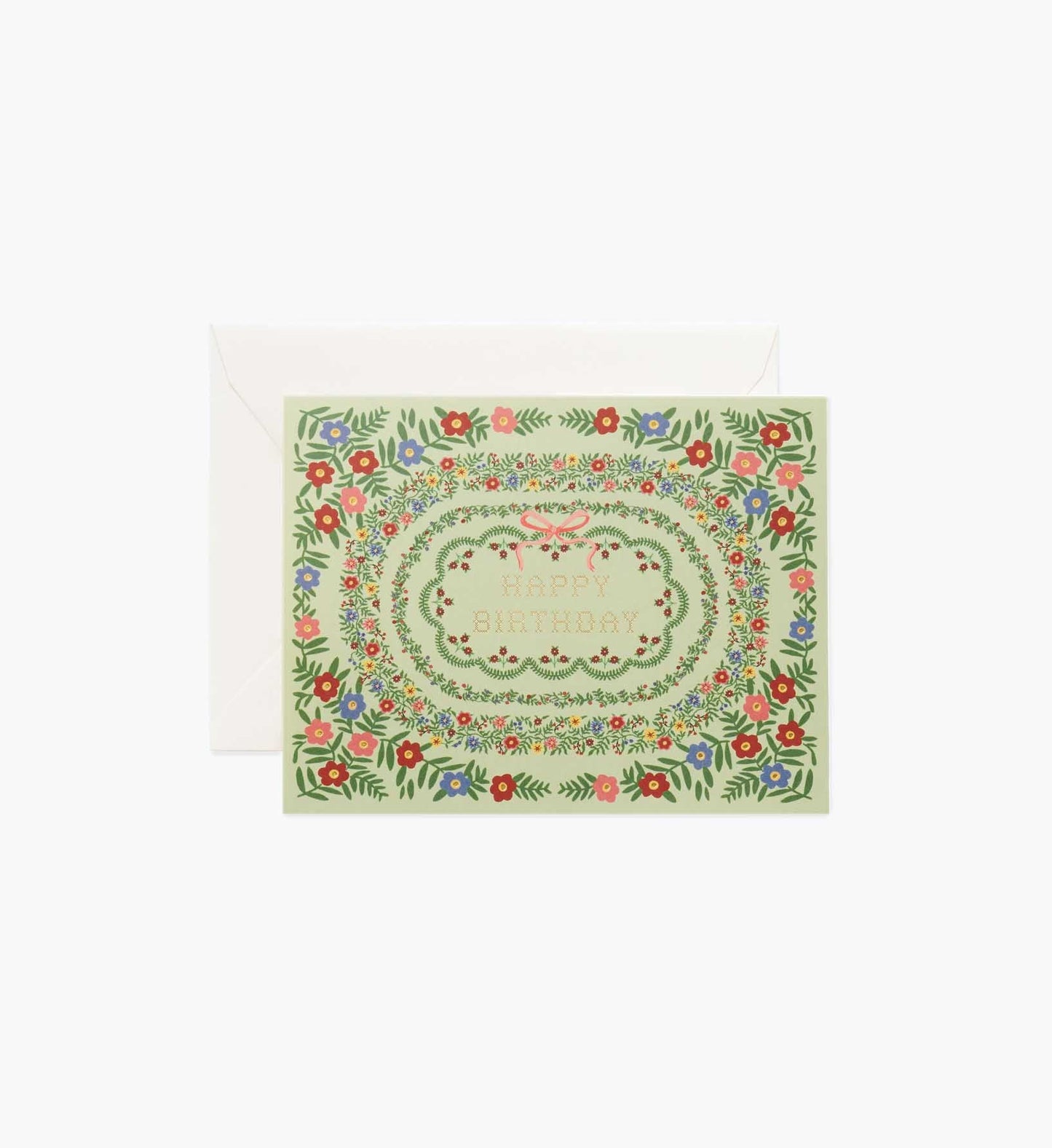 Rosette Birthday Card - Single Card - Greeting Card with Envelope