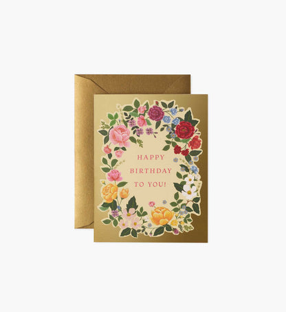 Botanical Birthday Card - Single Card - Greeting Card with Envelope