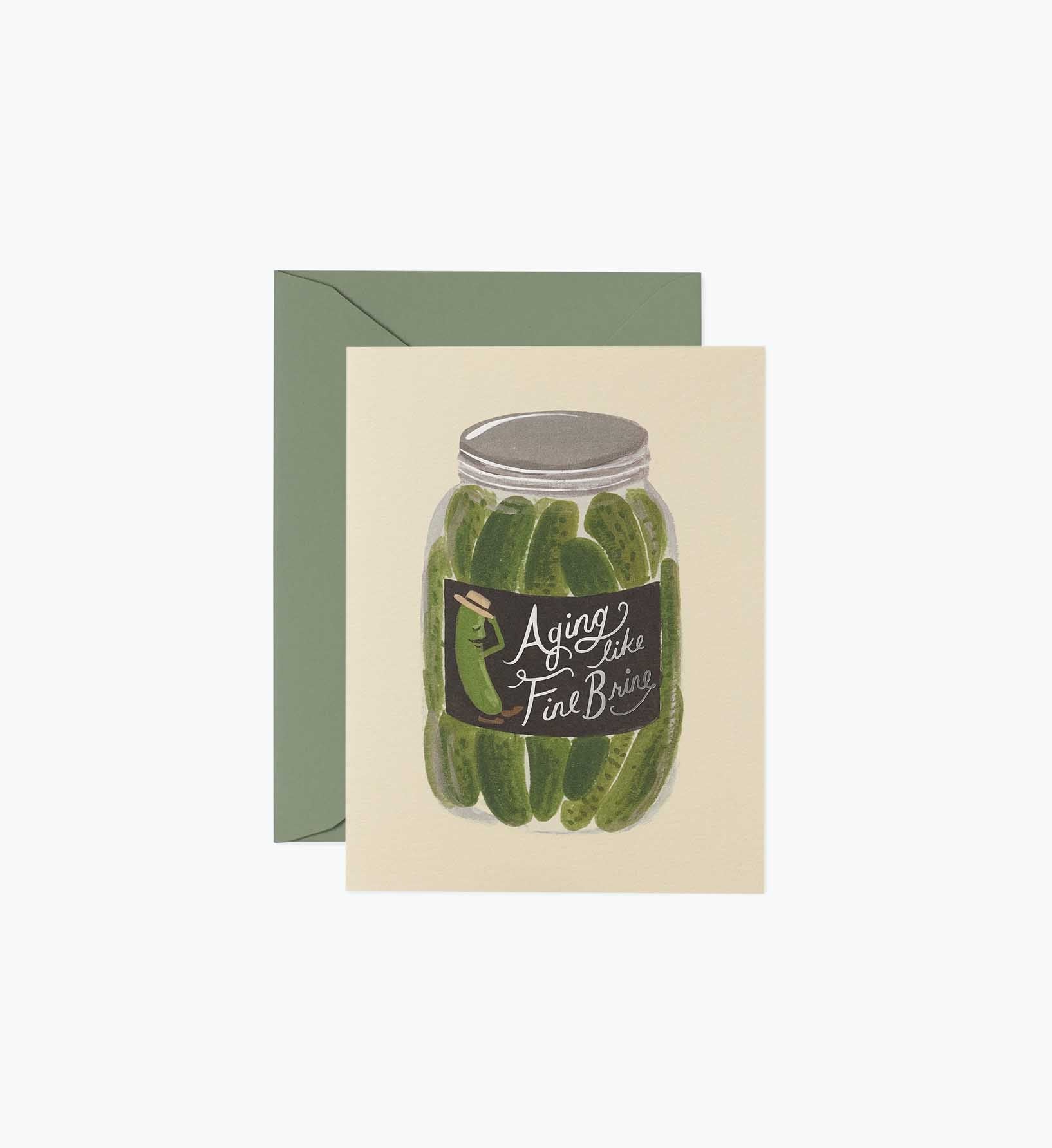 Aging Like Fine Brine Birthday Card - Single Card - Greeting Card with Envelope