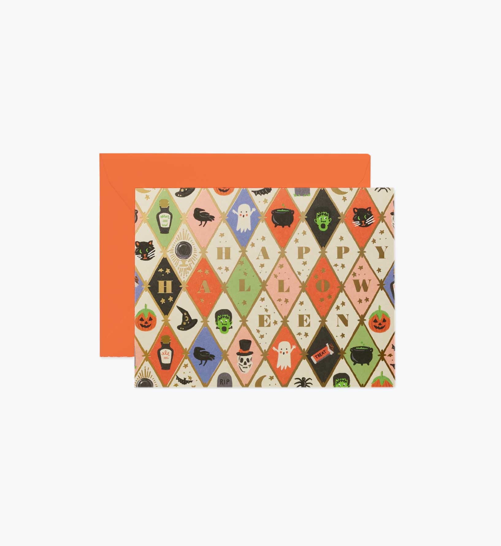 Halloween Argyle Halloween Card - Single Card - Halloween Greeting Card