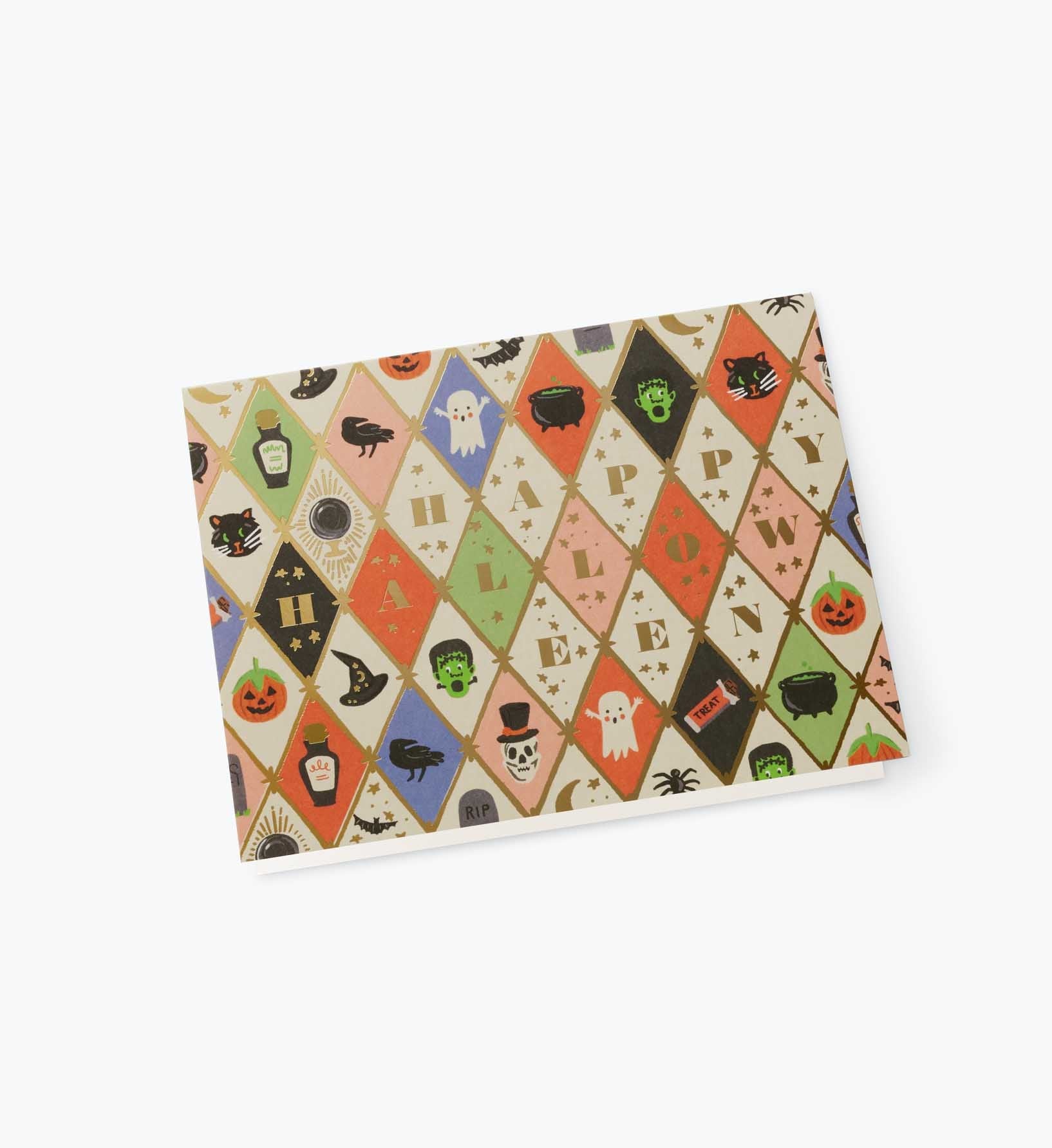 Halloween Argyle Halloween Card - Single Card