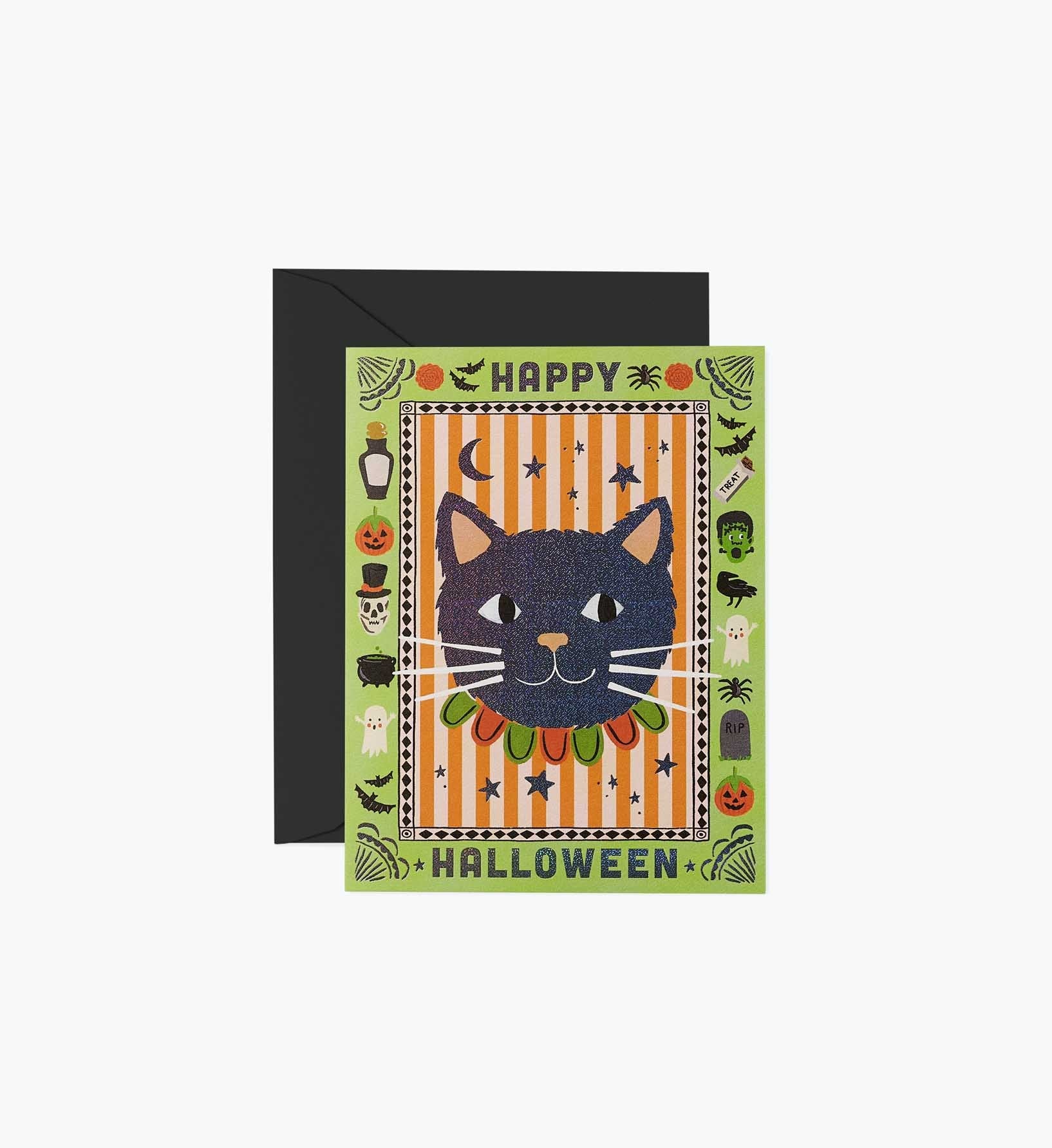 Spooky Cat Halloween Card - Single Card - Halloween Greeting Card