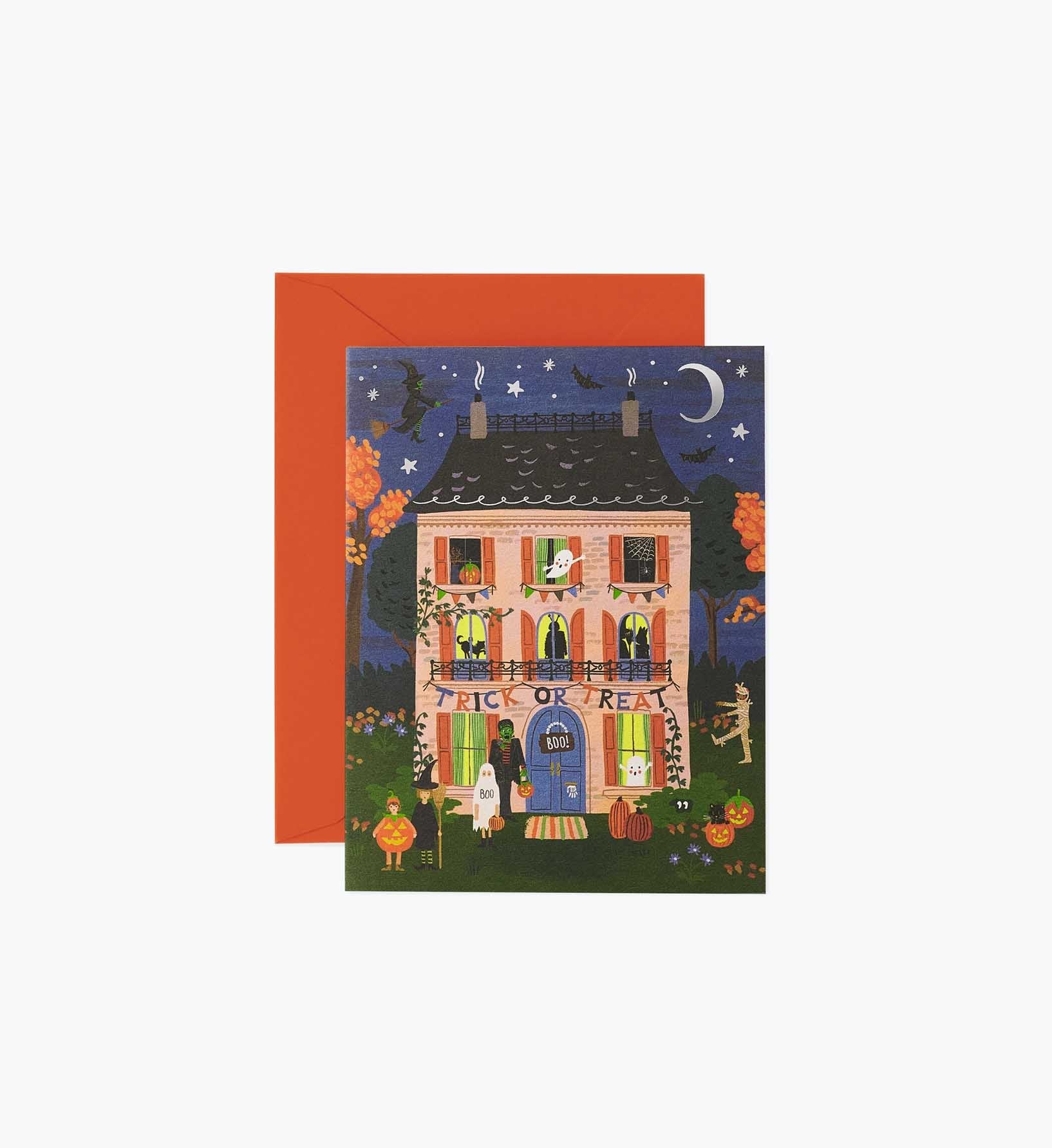 Haunted House Halloween Card - Single Card - Halloween Greeting Card