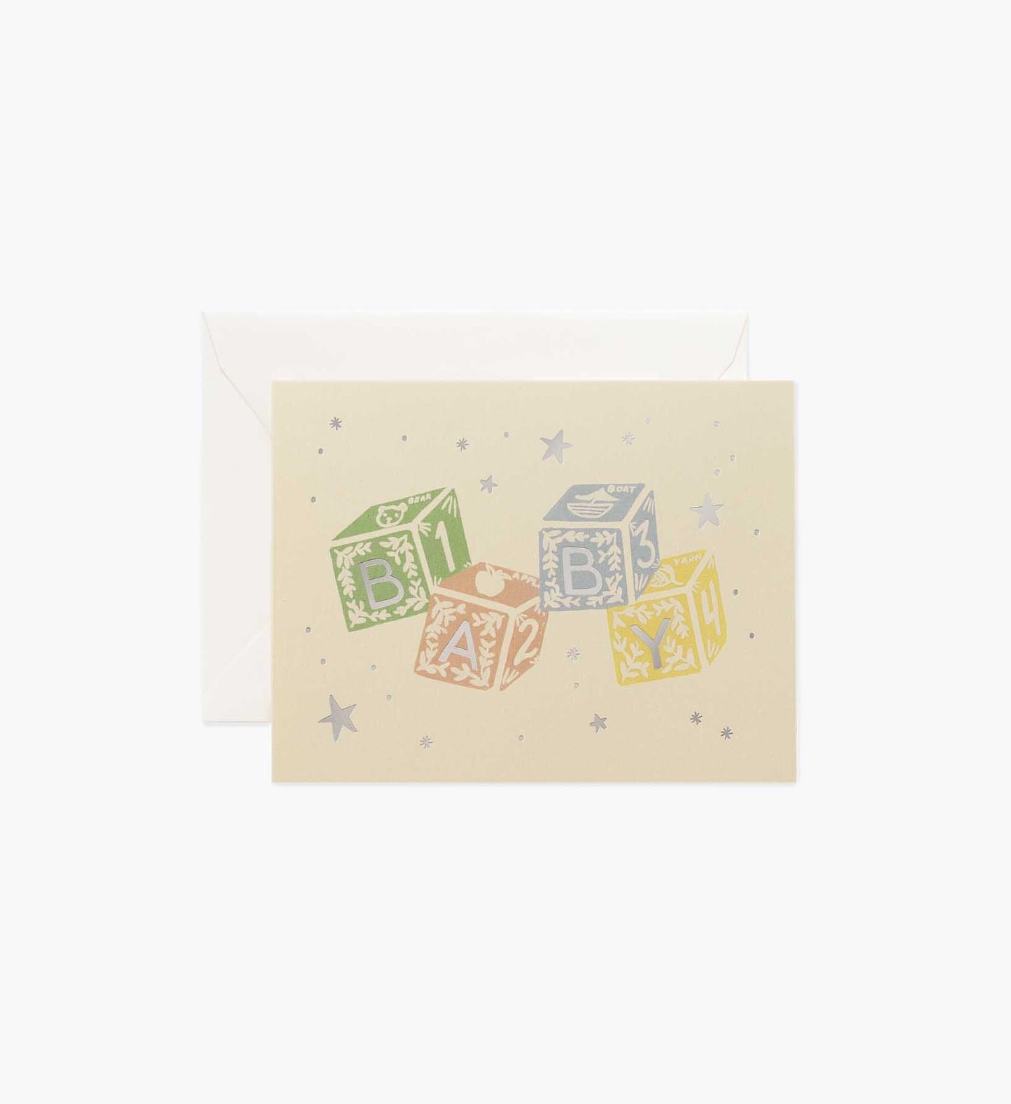Classic Baby Blocks Baby Card - Single Card - Greeting Card with Envelope
