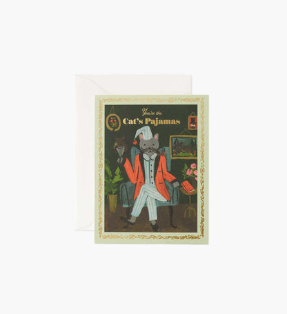 You're the Cat's Pajamas Love & Friendship Card - Single Card - Greeting Card with Envelope