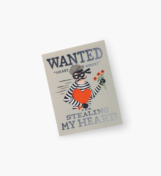 Heart Bandit Silver Love & Friendship Card - Single Card