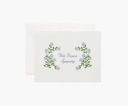 Hydrangea Sympathy Card - Single Card - Greeting Card with Envelope